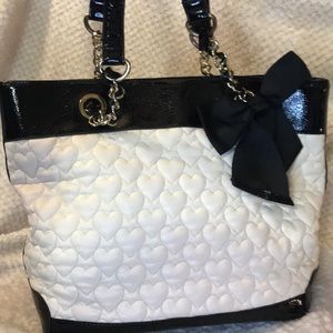 Betsey Johnson Off White and Black Purse